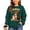 Dark Green, variant on Venzia Women Cute Fall Sweatshirt, Retro Pumpkin Black Cat Cartoon Graphic Crewneck Casual Autumn Pullover Top