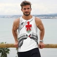 thumbnail image 6 of KLL Moose Kissing Under Mistletoe Print Men's Muscle Gym Workout Stringer Tank Tops Bodybuilding Fitness T-Shirts Tank Tops Men-Medium, 6 of 7
