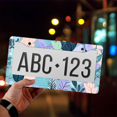 thumbnail image 4 of 1 Pcs Tropical Leaf License Plate Frame, License Plate Cover for Car Decorative Parts, Aluminum License Plate Bracket Holder Rust-Proof Weather-Proof for US Standard Car, 4 of 9