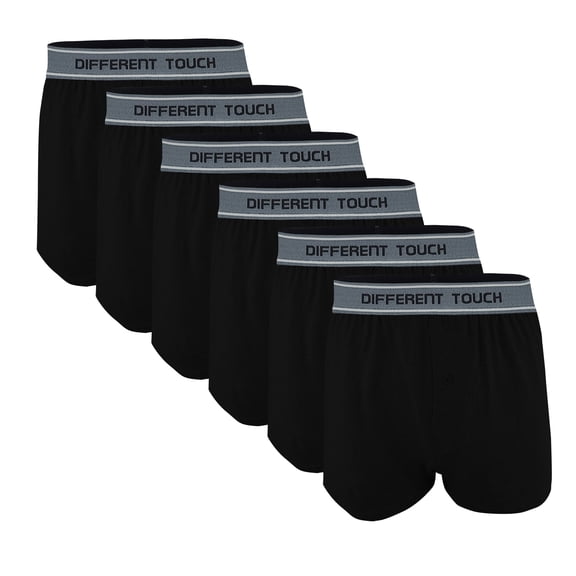 Different Touch 6 Pack Big & Tall Exposed Waistband Knit Boxers Underwear