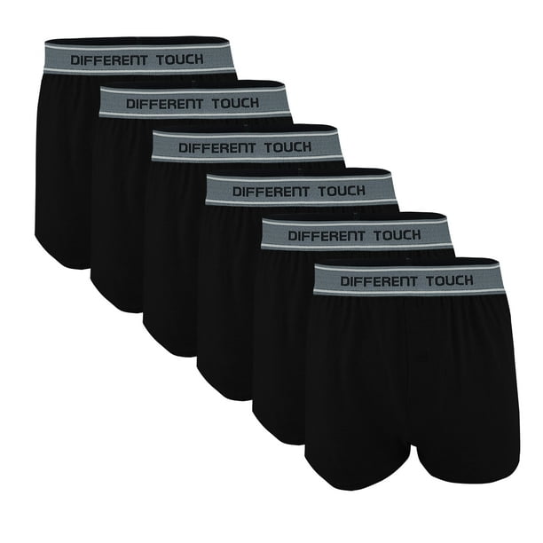 Different Touch 6 Pack Big & Tall Exposed Waistband Knit Boxers ...