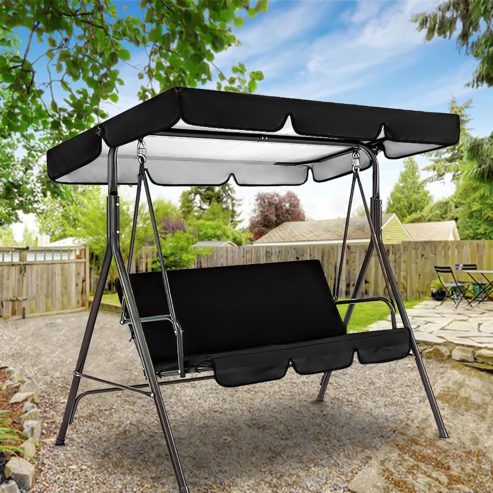 Snorda Swing Waterproof Oxford Cloth Canopy Garden Swing Seat Replacement Canopy Double Swing Replacement Canopy Outdoor Patio Hammock Swing Seat