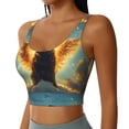 thumbnail image 2 of Balery Golden Cloud Winged Dog Sujetadores deportivos con espalda cruzada para mujer, acolchados, sin costuras, de alto impacto, ideales para yoga, gimnasio, entrenamiento y fitness.-XX-Large, 2 of 8