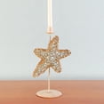 thumbnail image 2 of Gallerie II 12.75" Beach Inspired Brown and Blue Burlap Star Fish Taper Candle Holder, 2 of 4