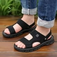 thumbnail image 6 of CQONEPT Men's Leather Slip-On Sandals Retro Two-Strap Buckle Design Anti-Slip Sole Comfortable Casual Slides for Walking Beach Indoor & Outdoor Black Size 7, 6 of 9