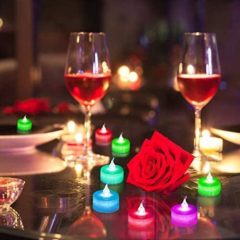Haitral Candle Lamps Waterproof Candles, 24pcs Battery Operated LED Decorative Flameless Candles Flickering Colorful Light
