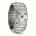 thumbnail image 5 of Primal Steel Stainless Steel Brushed and Antiqued Diamond Cross 10mm Band, 5 of 10
