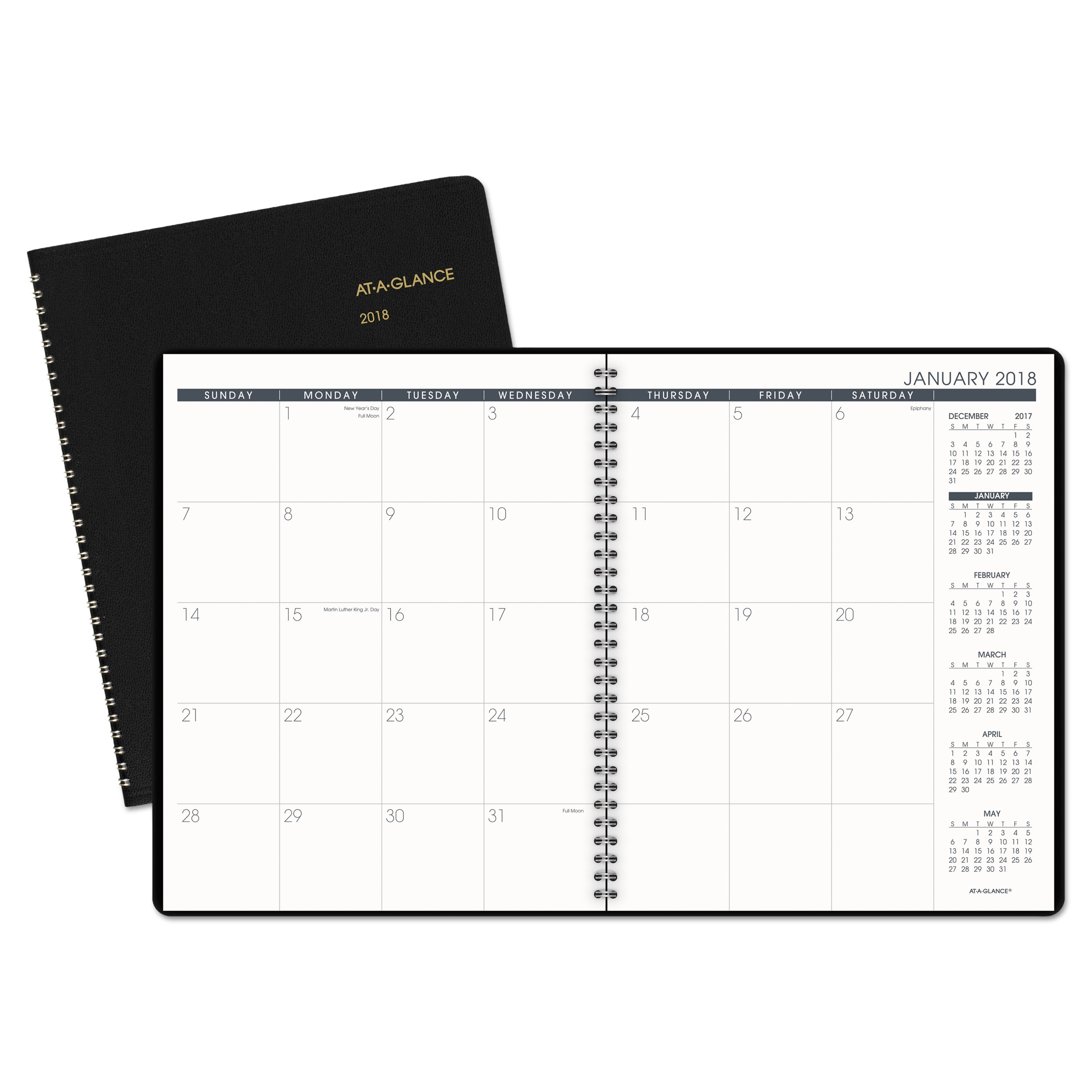 4 in x 7 in Black 2019 Weekly Planner Calendar 