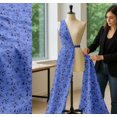 thumbnail image 5 of Soimoi Blue Cotton Voile Fabric Leaves & Flower Print Fabric by Yard 42 Inch Wide, 5 of 7