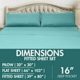 thumbnail image 2 of HOMES PERCEPTION 3 Pcs Twin XL Microfiber Sheet Sets – 16” Extra Deep Pocket Wrinkle Free Breathable Microfiber Twin XL Bed Sheets (Aqua Blue), 2 of 8