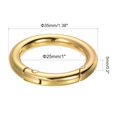 thumbnail image 2 of GFDYREE 35x25x5mm Spring Gate O Rings, 5 Pack Round Snap Clip Zinc Alloy for Keyrings Buckle, Gold, 2 of 5