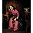 thumbnail image 2 of Francisco de Zurbarán 15x17 Gold Ornate Wood Frame and Double Matted Museum Art Print Titled - The Child Virgin Asleep, 2 of 4