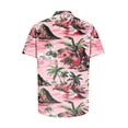 thumbnail image 4 of DJDLJWCJ Mens Hawaiian Shirt With Pocket, Button Down Shirts for Men Floral Print Hawaiian Shirts Men Summer Beach Shirts Pink 4XL, 4 of 5