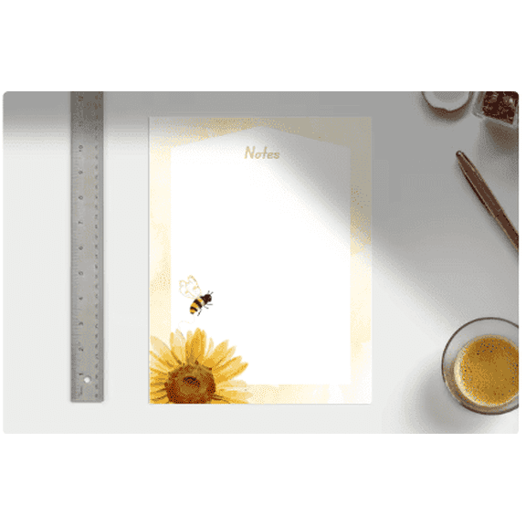 Sunflower Bumble Bee Writing Pad, 4.25 x 5.5