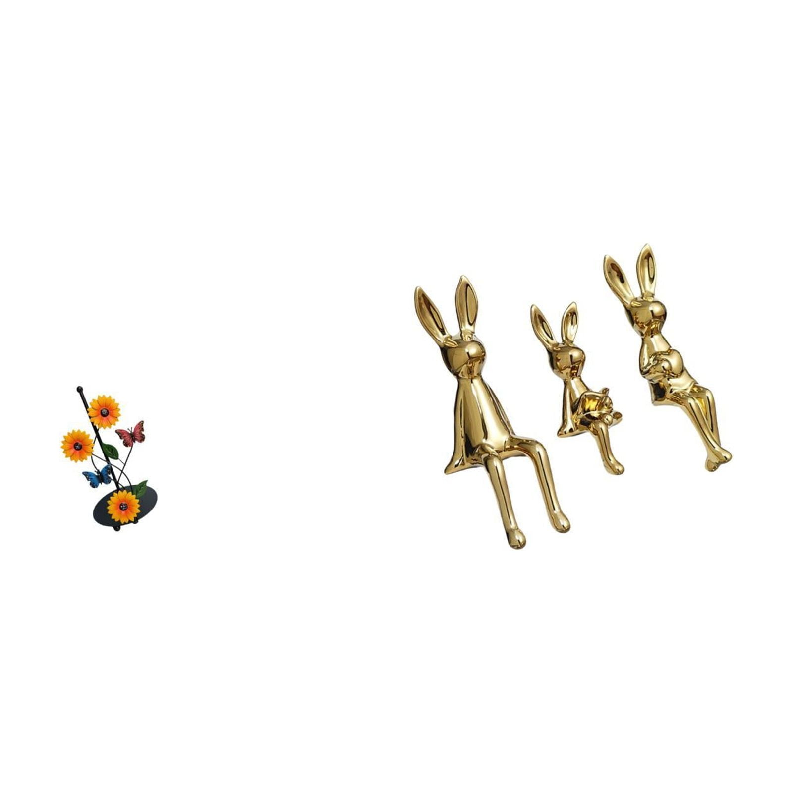 Fiocias Bunny Paper Towel Holder Dispenser Non Slip Vertical Tissue Holder Rack Family Figurine Statues Desk Display Table Centerpiece Ornament Animal Sculptu