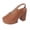Brown, variant on Womens Platform Block Heels Sandals Slingback Closed Toe Dress Pumps Shoes for Summer Party Wedding, Brown Size 6