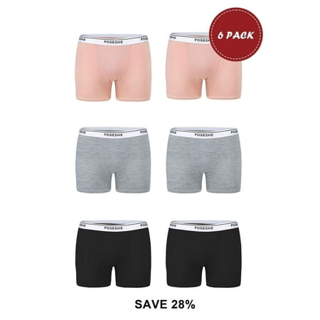 

POSESHE Women s Boyshorts Briefs Underwear Small To Plus Size 6-Pack