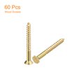 thumbnail image 3 of Uxcell 60Pack M3 x 30mm Brass Slotted Drive Flat Head Wood Screws Self Tapping Screw, 3 of 6