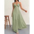 thumbnail image 2 of Women'S Maxi Summer Dresses Halter V Neck Beach Dresses for Women A-Line Casual Dress for Vacation Green S, 2 of 5