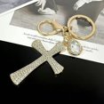 thumbnail image 4 of Bling Rhinestone Cross Keychain Heart Glitter Braided Lanyard Keychain for Women Gold Plated Cute Key Chain, 4 of 4