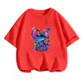 thumbnail image 3 of Linda camiseta con estampado de Stitch para niñas, camiseta de dibujos animados de Disney para niños, camisetas casuales de verano de manga corta para niños, camiseta deportiva para niño, traje de cam, 3 of 5