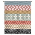 thumbnail image 2 of Boho Sheer Curtains 54 Inches Long, Colorful Striped Ethnic Modern Geometric Abstract Art Light Filering Curtains, Breathable Simi Curtain Privacy Drapes for Kitchen Bathroom Small Window Treatment, 2 of 9