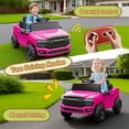 thumbnail image 5 of Track Seven 12V Ride on Car, Licensed Dodge RAM 3500 Ride On Truck with Remote Control, Rear Shock Suspension, LED Headlights, Low Battery Alarm, Bluetooth, Music, Ride on Toy for Kids Aged 3+, Pink, 5 of 9