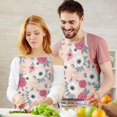 thumbnail image 3 of Pioneer Flower Floral Print Pattern Apron for Women and Men, Cotton Linen Waterproof with Pockets, Adjustable, 33x27 Inch for Kitchen, Gardening, BBQ, Salon, 3 of 6