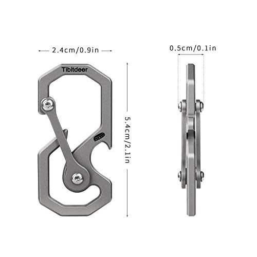 Tibitdeer Titanium Key Chain Multifunctional Carabiner Keychain 
