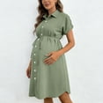 thumbnail image 6 of FAHXNVB Women's Maternity Dress Button Down Short Sleeve Tie Front Pregnancy Dresses Summer Casual Shirt Dresses,XXL, 6 of 6
