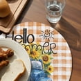 thumbnail image 4 of Round Placemats Sunflower Truck 15 inch Set of 2 Table Mats for Dining Table Hello Summer Orange Buffalo Plaid Heat Resistant Non-Slip Kitchen & Home Decorative Place Mat Set, 4 of 8