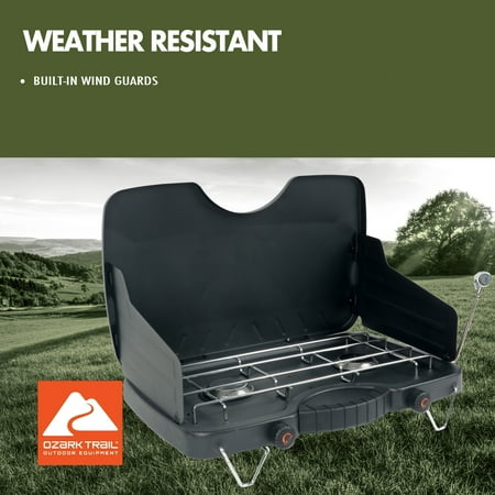 Ozark Trail 2-Burner Propane Gas Camping Stove, Black may have missing accessories