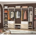 thumbnail image 2 of Aheaplus Durable Heavy Duty Garment Rack with 6 Drawers, Large Wall-Mounted Closet Organizer for Wardrobe, Bedroom, and Walk-in Closet, Natural+White, 2 of 8