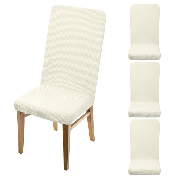 4Pack Dining Room Chair Covers, 46-52cm Parson Chair Slipcover, White