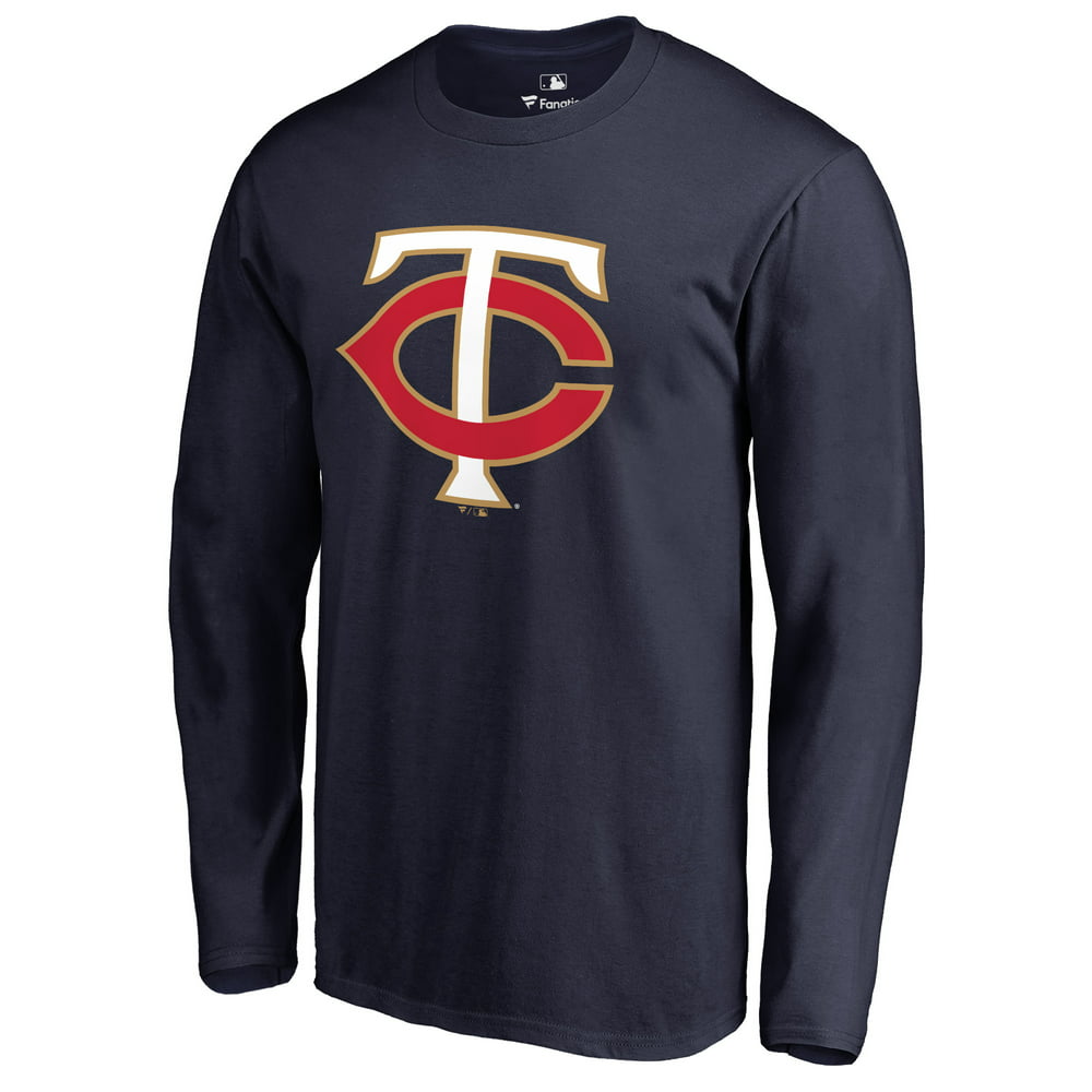 Minnesota Twins Team Color Primary Logo Long Sleeve T-Shirt - Navy ...