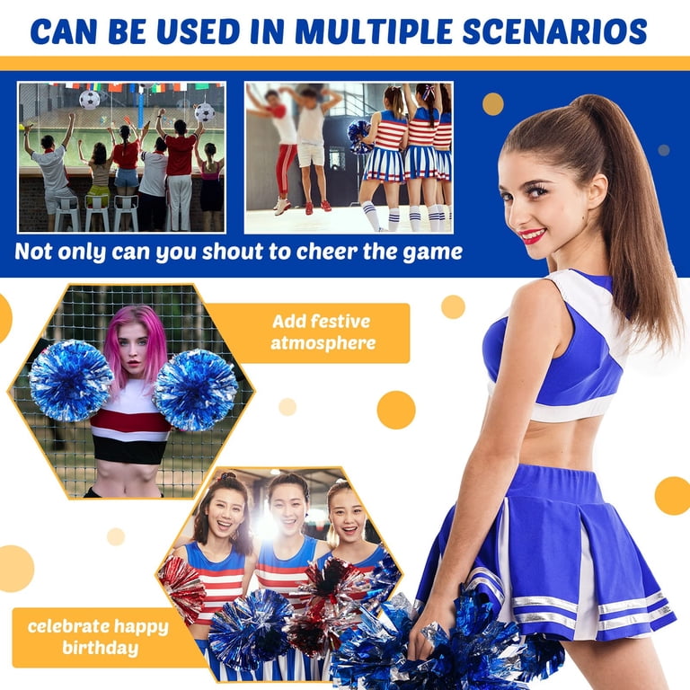 Jenngaoo 6 Pezzi Pompon Cheerleading Colorati con Manici