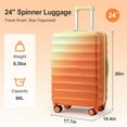 thumbnail image 2 of Ktaxon Valise 24 Pouces avec Roues Pivotantes Rigides, Valise Style TSA Enregistrée-Moyenne, Dégradé Jaune Orange, 2 of 11