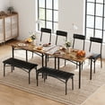 thumbnail image 1 of Juego de mesa y sillas para 4 personas, mesa de cocina con banco tapizado y 2 sillas, 1 of 10