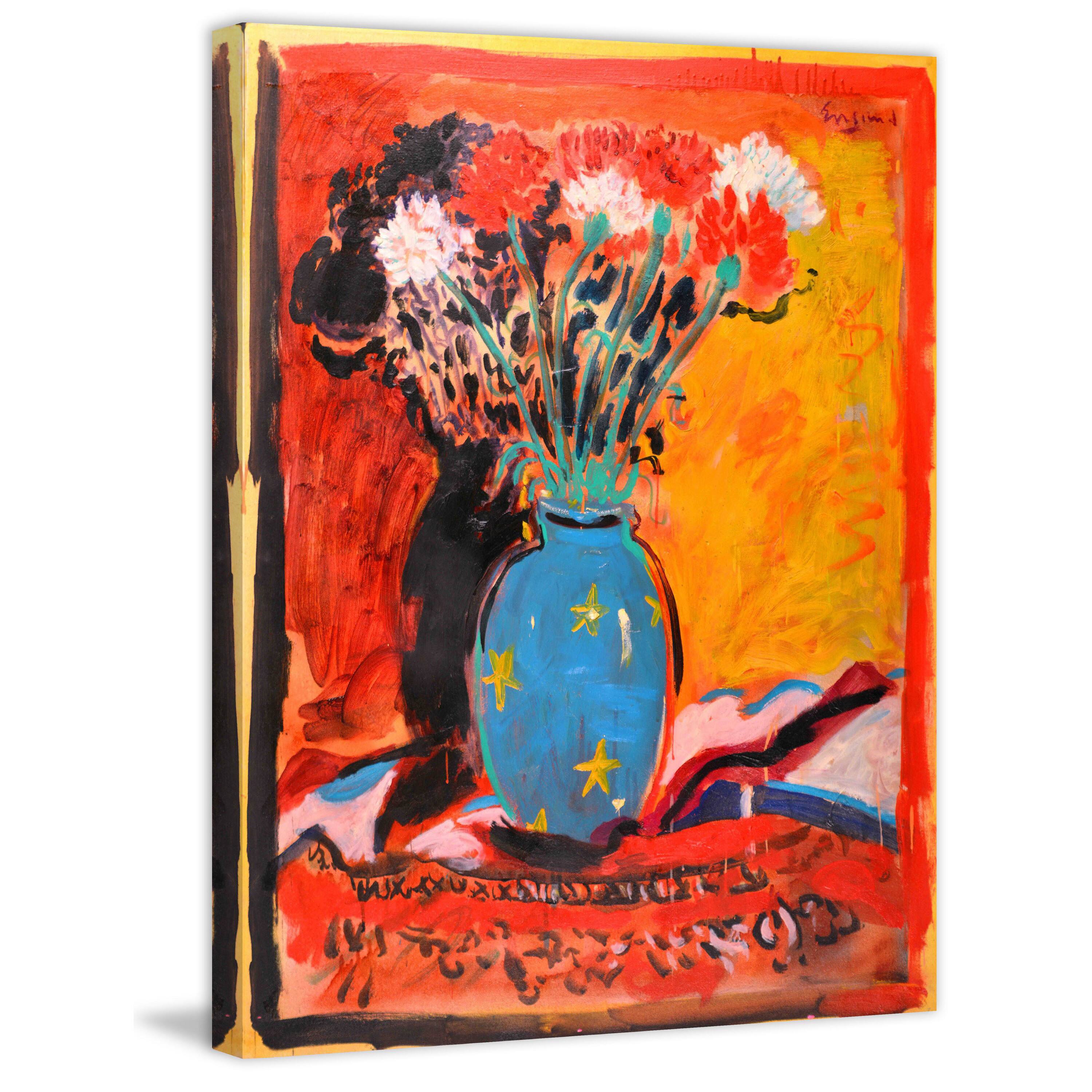 Marmont Hill "Blue Vase" by Wayne Ensrud Painting Print on Canvas