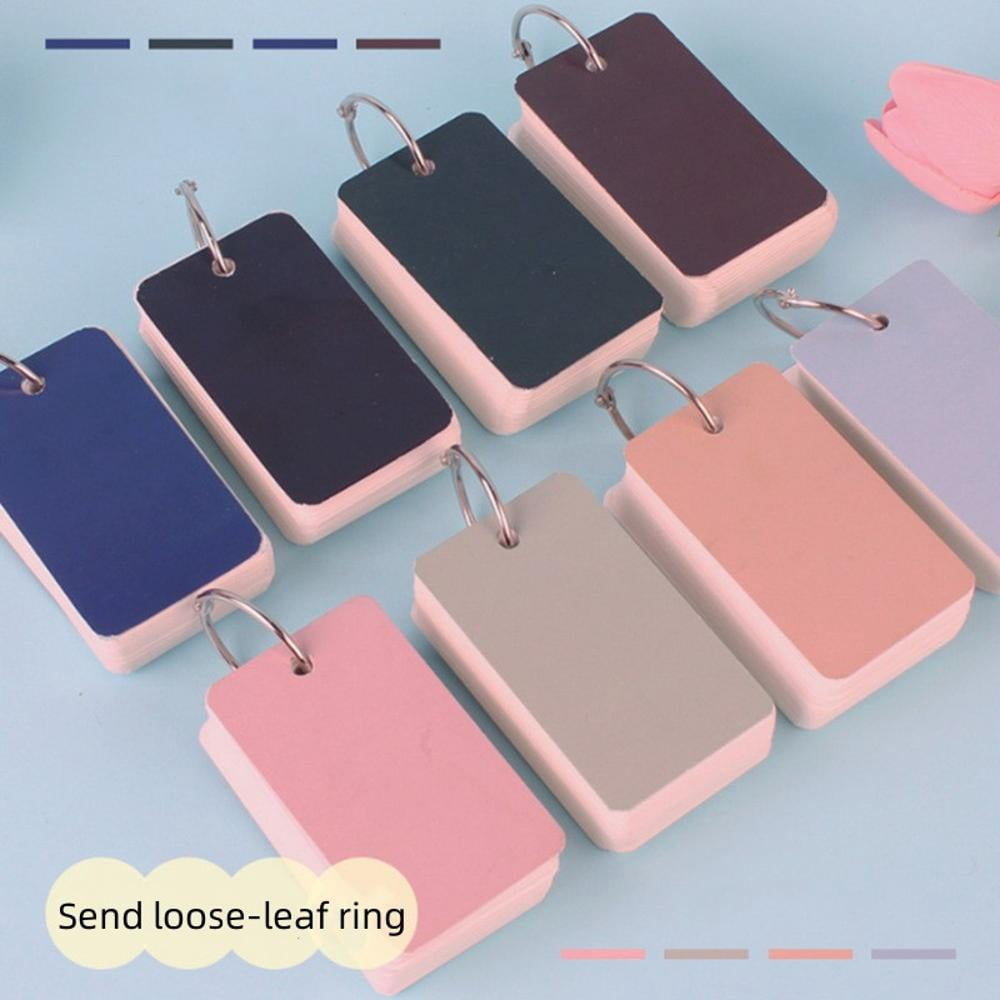 Esaierr 4PCS Student Card Blank Pages Card Ring Fastening Cardstock Portable Carry-on Notepad