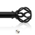 thumbnail image 1 of TVWOO Black Decorative Farmhouse Curtain Rods:72-144"Adjustable Heavy Duty Single Window Curtain Rod for Bedroom Living Room,Matte Black Boho Rustic Drapery Rods with Vintage Twist Fi, 1 of 9