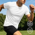 thumbnail image 2 of Ovzne Men's Big & Tall Round Neck Short Sleeve Athletic Basi T-Shirts Breathable Casual Summer Stretchy Activewear Tops S-3XL Multiple Colors, 2 of 10