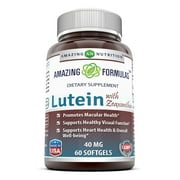 Amazing Nutrition Amazing Formulas Lutein 40 mg with Zeaxanthin 1600 mcg- 60 Softgels