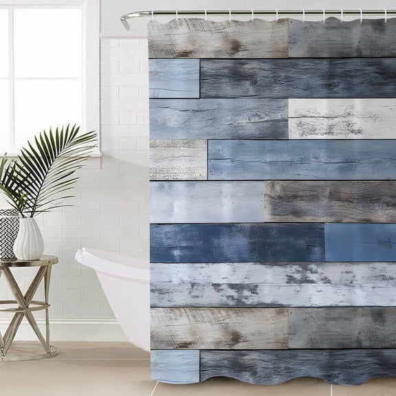 Shower Curtain for Bathroom Farm Blue Vintage Wood BoardWaterproof Bath Curtains Shower Curtains with Hooks,Country FarmhouseBathroom Curtain Privacy Drapes for Bathtubs Toilet 36x72in