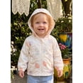 thumbnail image 5 of RUINIXCW Toddler Girl Fall Jacket Flower/Rugby Print Hooded Zipper Long Sleeve Coat, 5 of 8