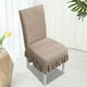 thumbnail image 5 of Cubierta de silla de comedor con falda, cojín de respaldo, cubierta universal de silla de comedor, cubierta de silla de comedor Qingteng con falda - Camel claro, 5 of 6