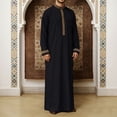 thumbnail image 2 of Elegant Embroidered Long Sleeve Thobe for Daily Wear with Loose Fit and Traditional Middle Collar Robe Featuring Exquisite Stitching, 2 of 8