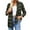Green, variant on Stylish Women's Open Front Casual Plaid Long Sleeve Shacket Blouse for Everyday Fall Winter Wear With Versatile Jeans