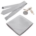 thumbnail image 1 of OULII 1 Set Tie Straps Cufflink Set Grey Metal Elegant Accessories, 1 of 8
