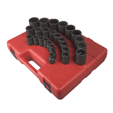 Sunex 2826 26-Piece 1/2" Drive 12-Point Metric Impact Socket Set